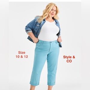 Style & Co. Women's Aqua Straight Leg Jeans Capri